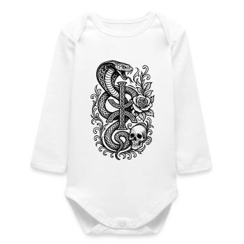 Design Abstract Symbole Amazigh YAZ - Body bébé manches longues biologique - blanc - Devant