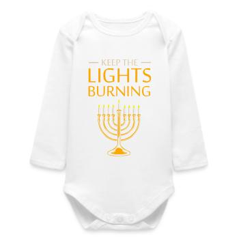 Hanukkah Chanukkah Hanukah - Baby Organic Long-Sleeved Bodysuit - white - Front