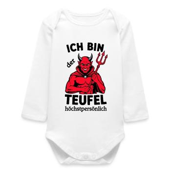 Devil Costume Satan Halloween Horror Carnival - Baby Organic Long-Sleeved Bodysuit - white - Front