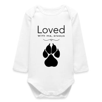 Dog – loved - Baby Organic Long-Sleeved Bodysuit - white - Front