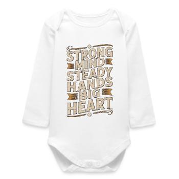 ER Nurse Strong Mind Steady Hands Emergency Nurse - Baby Organic Long-Sleeved Bodysuit - white - Front