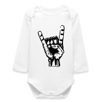 Mano_Mutant_rechts _Motivfarbe_frei_waehlbar - Baby Organic Long-Sleeved Bodysuit - white - Front