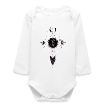 Lunar Sigil Circle of Arcane Geometry - Baby Organic Long-Sleeved Bodysuit - white - Front