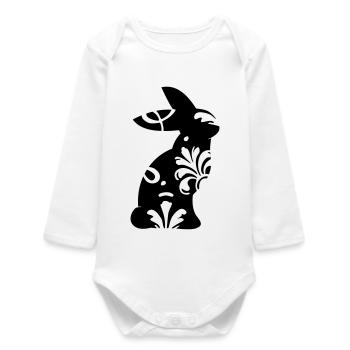 Ornement de lapin - Body bébé manches longues biologique - blanc - Devant