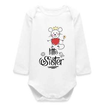 Kleine Schwester - Baby Organic Langarmbody - Weiß - Vorne