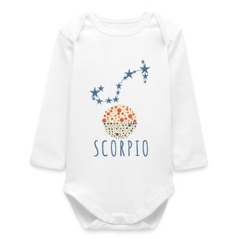 The constellation of Scorpius - Baby Organic Long-Sleeved Bodysuit - white - Front