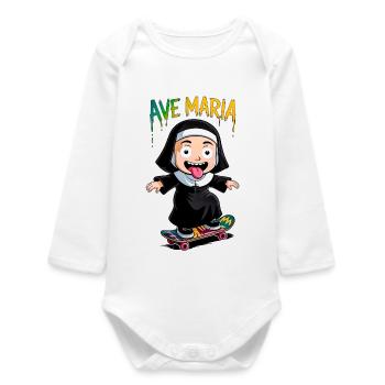 Ave maria - Baby Organic Langarmbody - Weiß - Vorne