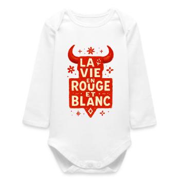 La vie en rouge est blanc - Féria - Body bébé manches longues biologique - blanc - Devant