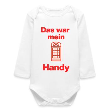 Das war mein Handy – Retro Call! Damals, früher  - Baby Organic Langarmbody - Weiß - Vorne