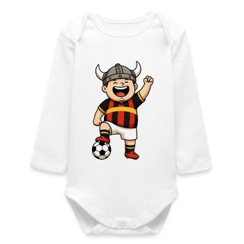 Joueur de football drôle - Body bébé manches longues biologique - blanc - Devant