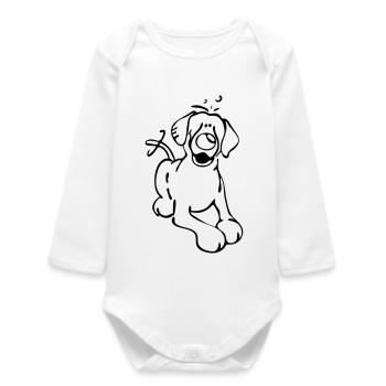Labrador Retriever - dog - Lab - Baby Organic Long-Sleeved Bodysuit - white - Front