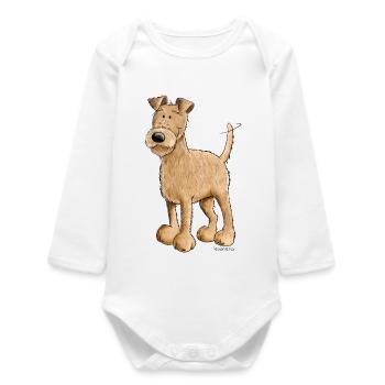 Irish Terrier Dog I Dog breed - Baby Organic Long-Sleeved Bodysuit - white - Front