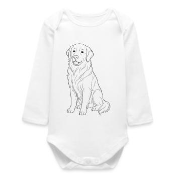 Golden Retriever Dog - Baby Organic Long-Sleeved Bodysuit - white - Front
