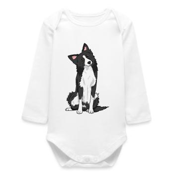 Just Throw it Border Collie Dog Pet Lover - Baby Organic Long-Sleeved Bodysuit - white - Front