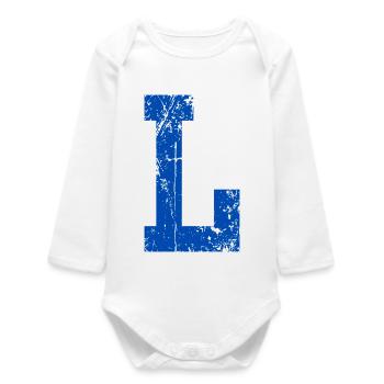 Letter l sport retro - Baby Organic Long-Sleeved Bodysuit - white - Front