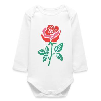 Ligne de dégradé de rose aquarelle - Body bébé manches longues biologique - blanc - Devant