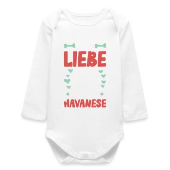 Ich liebe meinen Havanese - Baby Organic Langarmbody - Weiß - Vorne