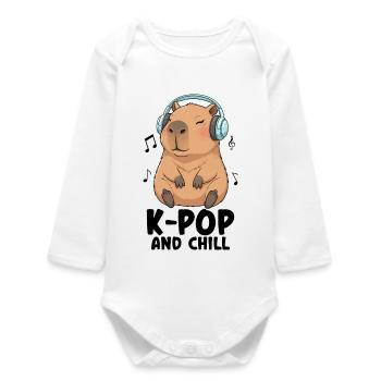 K-Pop et Chill - Body bébé manches longues biologique - blanc - Devant