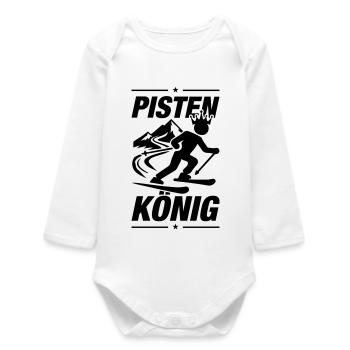Slopes King Ski Funny - Baby Organic Long-Sleeved Bodysuit - white - Front