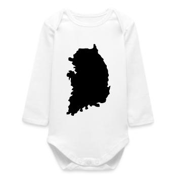 South Korea map - Baby Organic Long-Sleeved Bodysuit - white - Front