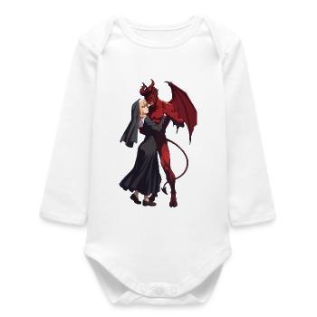 Devil and nun: Gothic romance - Baby Organic Long-Sleeved Bodysuit - white - Front