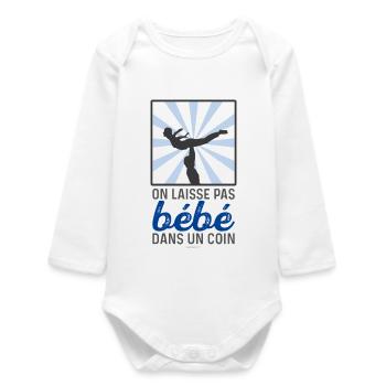 On laisse pas bébé dans un coin - Body bébé manches longues biologique - blanc - Devant