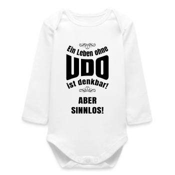 Ein Leben ohne Udo - Baby Organic Langarmbody - Weiß - Vorne