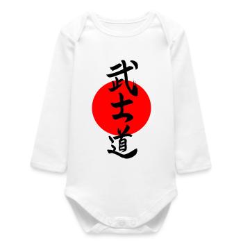 Bushido Kanji - Baby Organic Long-Sleeved Bodysuit - white - Front
