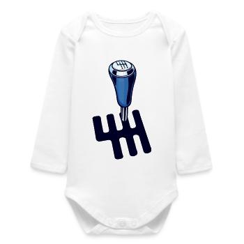 Driving Car Statement Gear Shift Driver - Baby Organic Long-Sleeved Bodysuit - white - Front