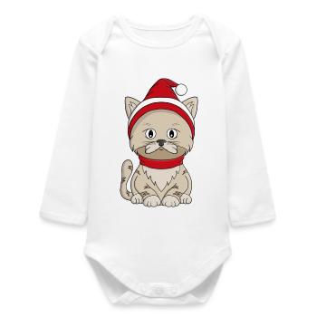 Winter-Kätzchen - Baby Organic Langarmbody - Weiß - Vorne