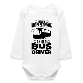 Grand-père chauffeur de bus - Body bébé manches longues biologique - blanc - Devant