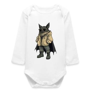 Fledermaus Cool Winter - Baby Organic Langarmbody - Weiß - Vorne