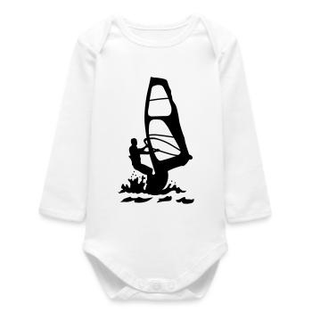 Windsurfing - Baby Organic Long-Sleeved Bodysuit - white - Front
