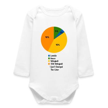 Volleyball Life Pie Chart Funny Sports Hobby - Baby Organic Long-Sleeved Bodysuit - white - Front