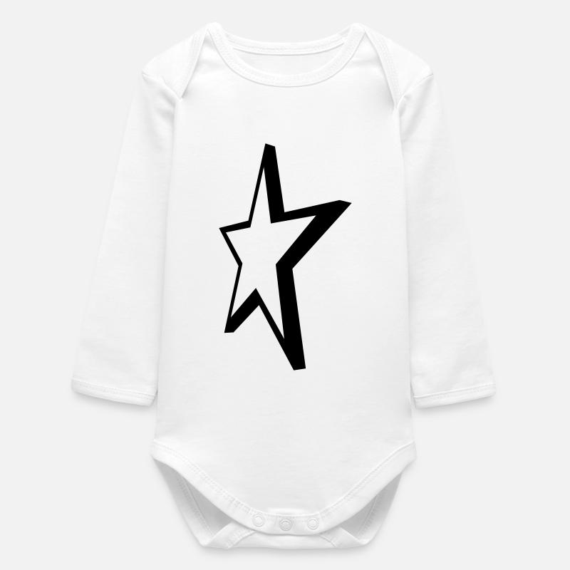 stella - Body neonato a maniche lunghe in cotone biologico - bianco