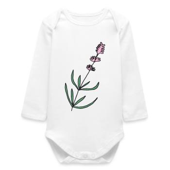 lavender lavender - Baby Organic Long-Sleeved Bodysuit - white - Front