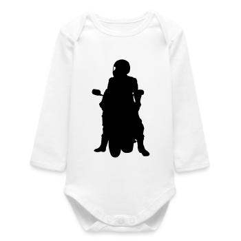 biker - Baby Organic Long-Sleeved Bodysuit - white - Front