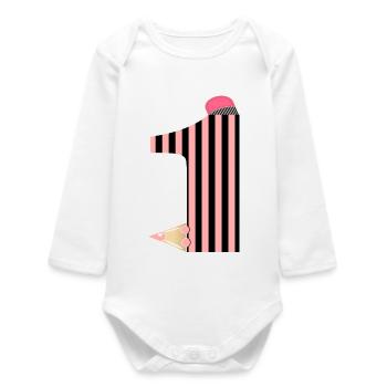 NUMBER 1 - NUMBER ONE CRAYONS - Baby Organic Long-Sleeved Bodysuit - white - Front