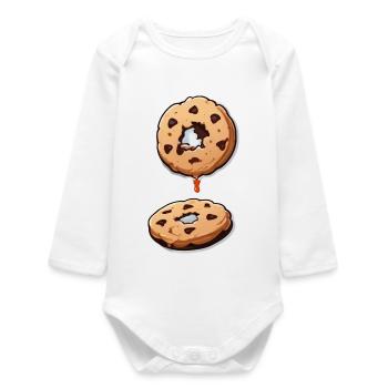 Chocolate Cookies Delight - Baby Organic Long-Sleeved Bodysuit - white - Front