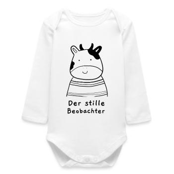 The silent observer - Baby Organic Long-Sleeved Bodysuit - white - Front
