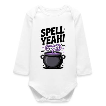 Spell Yeah! - Baby Organic Long-Sleeved Bodysuit - white - Front