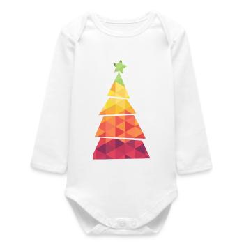 Sapin de Noël - Weihnachtsbaum - Weihnachten - Body bébé manches longues biologique - blanc - Devant