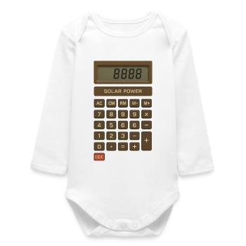 Calculateur d’énergie solaire rétro - Body bébé manches longues biologique - blanc - Devant
