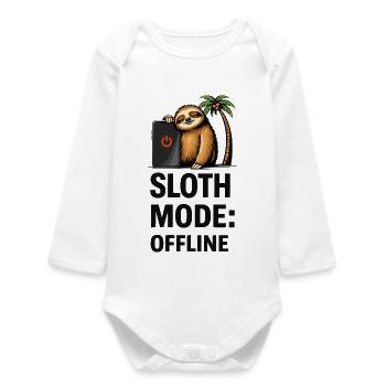 Tragheit Modus offline - Baby Organic Langarmbody - Weiß - Vorne