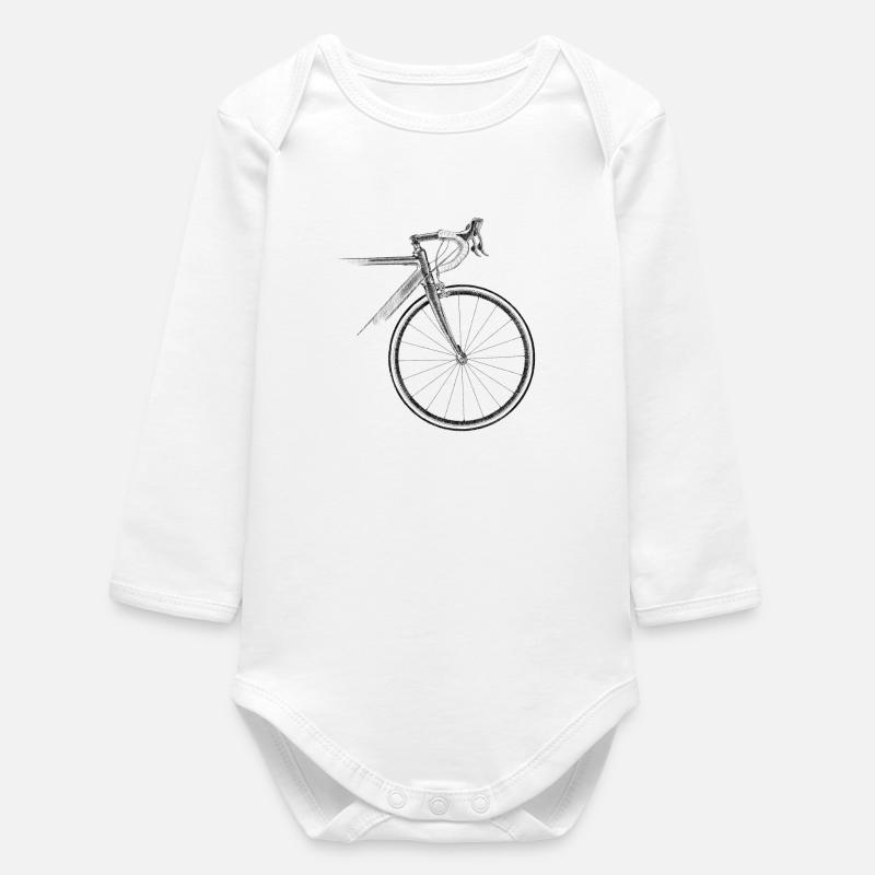 vélo de course - Body bébé manches longues biologique - blanc