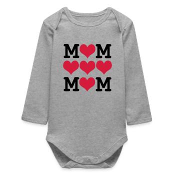Muttertag - Baby Organic Langarmbody - Grau meliert - Vorne