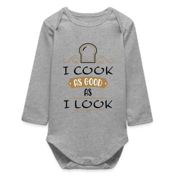 Chef amateur - Body bébé manches longues biologique - gris chiné - Devant