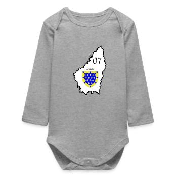 ardèche - Baby Organic Long-Sleeved Bodysuit - heather grey - Front