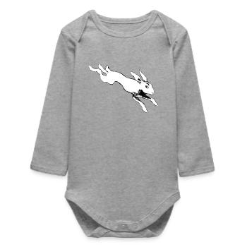 Angsthase after Henri Meunier Hasenleben - Baby Organic Long-Sleeved Bodysuit - heather grey - Front