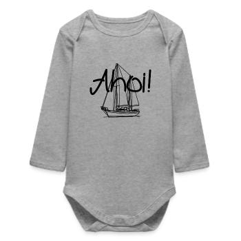 ahoi voilier - Body bébé manches longues biologique - gris chiné - Devant